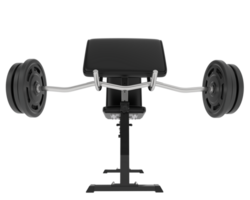 Arm curl bench isolated on background. 3d rendering - illustration png