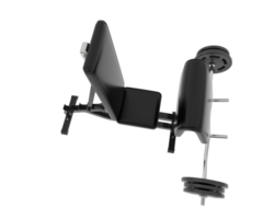 Arm curl bench isolated on background. 3d rendering - illustration png