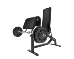 Arm curl bench isolated on background. 3d rendering - illustration png