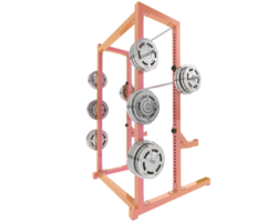 Gym halv kuggstång isolerat på bakgrund. 3d tolkning - illustration png