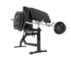 Arm curl bench isolated on background. 3d rendering - illustration png