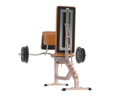 Arm curl bench isolated on background. 3d rendering - illustration png