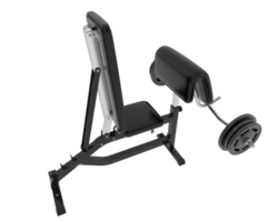 Arm curl bench isolated on background. 3d rendering - illustration png