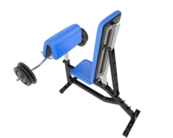 Arm curl bench isolated on background. 3d rendering - illustration png