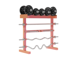 Weight rack isolated on background. 3d rendering - illustration png