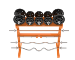 Weight rack isolated on background. 3d rendering - illustration png