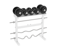 Weight rack isolated on background. 3d rendering - illustration png