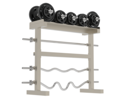 Weight rack isolated on background. 3d rendering - illustration png