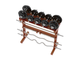 Weight rack isolated on background. 3d rendering - illustration png