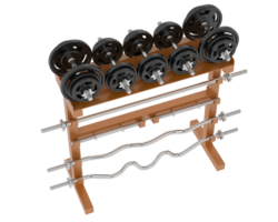 Weight rack isolated on background. 3d rendering - illustration png