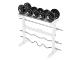 Weight rack isolated on background. 3d rendering - illustration png