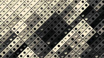 Background of black and white rectangles with dots. Motion. Flashing stripes of rectangles with dots. Background with flashing black and white dominoes video