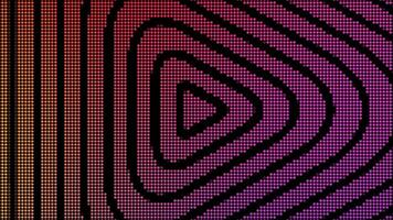 Looped hypnotic pattern with wave lines on electronic background. Motion. Arrow sign is moving in loop on computer background. Hypnotic animation with repeating lines on electronic background with video