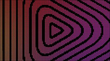 Looped hypnotic pattern with wave lines on electronic background. Motion. Arrow sign is moving in loop on computer background. Hypnotic animation with repeating lines on electronic background with video