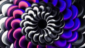 foncé tordu printemps. mouvement. le spirale dans abstraction se déplace comme une natte et se répand tout plus de le séquences dans 3d . video