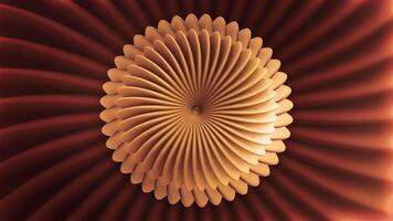 kaléidoscope abstrait coloré Contexte dans une cercle forme. mouvement. filage Orange floral arrière-plan, sans couture boucle. video