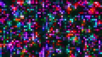 Abstract bright pixelated mosaic pattern. Motion. Abstract background with squares flowing and blinking, seamless loop. video