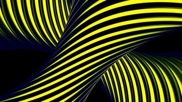 luminosa giallo astrazione.design. luminosa giallo strisce insieme con nero quelli ruotare in giro il asse. video