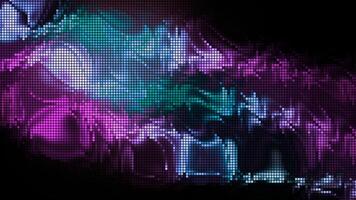Colorful background with effect of rain-blurred glass. Motion. Blurry animation with pixels on background of colorful gradients. Blurry colorful lines behind wet glass video