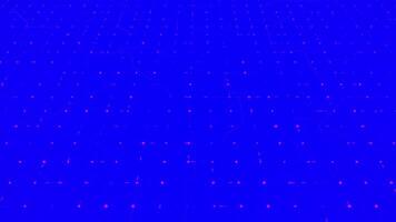 Bright blue background with rows of points and moving stripes. Animation. Flowing abstract surface with running impulses among dots, seamless loop. video