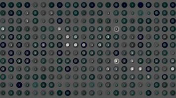 Monochrome abstract background with equalizer disco animated circles, seamless loop. Motion. Led stage concert lights wall of bright grey color with shimmering circles. video