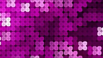 verde y púrpura fondo.movimiento. un constructor ese reluce con diferente colores formando un soltero todo en abstracción. video