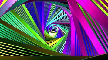 Abstract colorful spiral tunnel with hypnotic and psychedelic effect, seamless loop. Motion. Blinking bright contrasting lights and colors of a rotating corridor. video