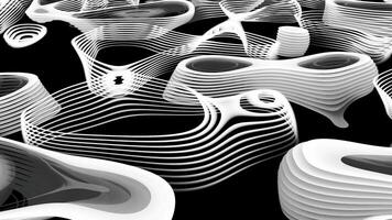 Futuristic animation with topographic lines. Design. Holographic spots of lines in cyberspace. Lines and spots move on computer topographic map video