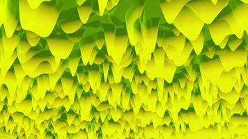 Jaune abstraction .conception. une brillant Jaune Contexte sur lequel Jaune taches bouge toi comme gouttes dans 3d. video