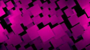 Bright pink abstraction. Design. Neon squares break away from the black background and fly up the screen in 3D format. video