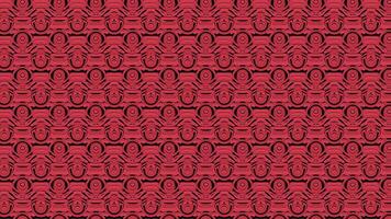 Abstract red and black graphic pattern with transforming shapes, seamless loop. Design. Kaleidoscopic pattern with the rows of figures. video