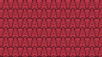 Abstract red and black graphic pattern with transforming shapes, seamless loop. Design. Kaleidoscopic pattern with the rows of figures. video