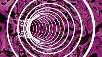 Abstract spreading signal rings creating tunnel effect, seamless loop. Design. Concept of a signal transmission. video