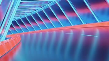 A bright blue tunnel .Design. A brilliant corridor moving forward in abstraction. video