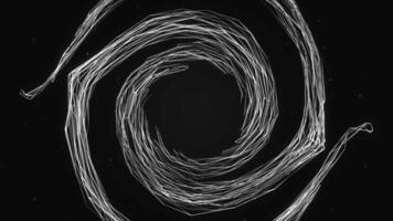 grigio Linee nel astrazione. animazione. un' nero sfondo su quale vario magro Linee muoversi, fabbricazione su vario disegni su il filmato. video