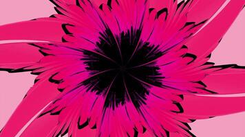 Green and pink background. Design. A bright abstraction like a flower that rotates around its axis . video