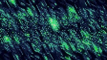 Wavy ripples with shiny pixels. Motion. Bright background with brilliant waves of iridescent colored pixels. Pixel or mosaic image ripples of brilliant waves video