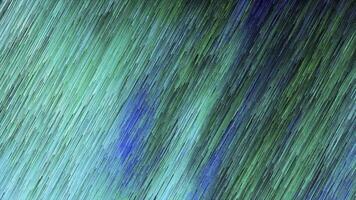 Green and blue narrow diagonal strings creating shimmering background, seamless loop. Design. Colorful moving and glowing lines. video