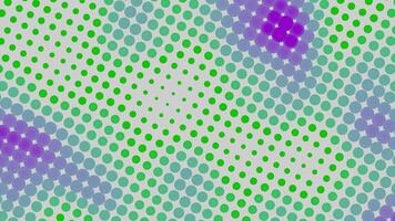 Moving multicolored spots on dot pattern. Design. Effect of heat waves from dot pattern on white background. Beautiful animation with heat spots appearing in moving stream of dots video