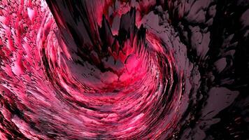 Swirling tornado of black and red color, seamless loop. Motion. Beautiful transforming rotating tornado surface with ripples. video