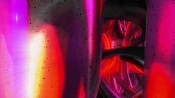 3D animation of abstract blood cell structure. Motion. Amazing animation of moving curves inside cage. Abstract 3d animation pheromones of love or inside of cell video