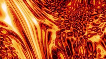 Abstract melted flowing lava transforming slowly. Design. Red extremely hot liquid magma texture, concept of nature. video