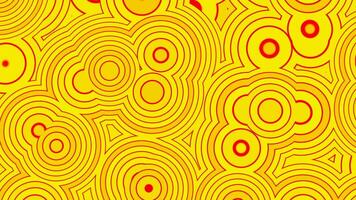 Bright rotating pattern of pulsating circles. Design. Bright background with sharp pulsating circles and rings. Background with lots of moving and pulsating rings on colored background video