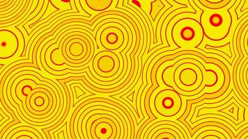 Bright rotating pattern of pulsating circles. Design. Bright background with sharp pulsating circles and rings. Background with lots of moving and pulsating rings on colored background video