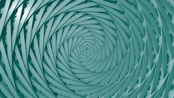 hypnotisch drehen bunt Spiral, nahtlos Schleife. Design. Spinnen sechseckig Objekte Erstellen bewirken von 3d Schichten gemacht von Plastik Material. video