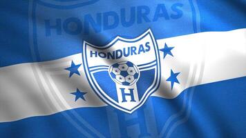 Abstract National Autonomous Federation of Football of Honduras flag cloth movements. Motion. Honduras loopable flag with highly detailed fabric texture. For editorial use only. video