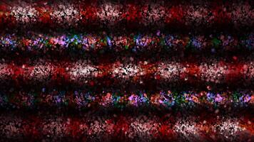 Multicolored stripes with pixels and interference. Motion. Striped colorful lines with black emit electronic light. Radiation from colorful striped lines with noise and falling white particles video