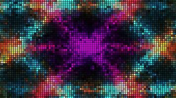 Hypnotic pattern of vibrating pixels. Motion. Pixels move to represent triangular pattern. Pixel pattern with vibrating radiations video