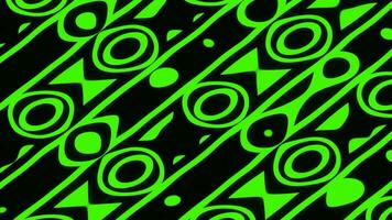 Color animated pattern with flowing circles and rings. Design. Beautiful pattern with lines and rings flowing on dark background. Animated cartoon pattern with lines and circles video