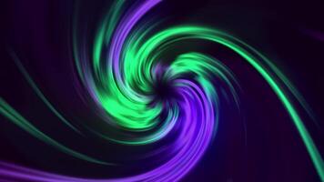 Spiral moving background with purple and green color combination, seamless loop. Motion. Spreading twisting colorful streaks. video